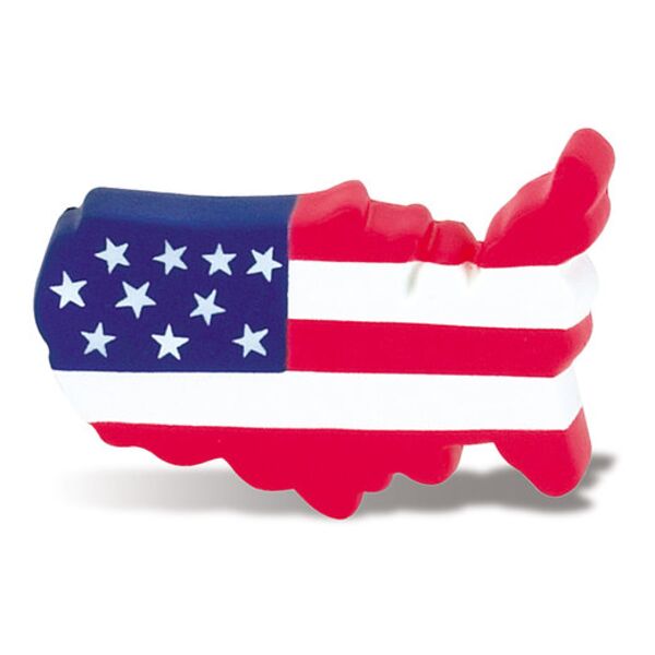 Patriotic USA Map Shape Stress Ball Thumbnail